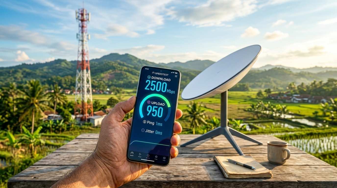 kecepatan internet satelit