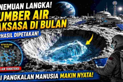 Ilustrasi penemuan sumber air raksasa di Bulan yang tersembunyi