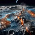 Ilustrasi grid topografi yang menunjukkan bagaimana bulan ternyata bernapas mengembang menyusut